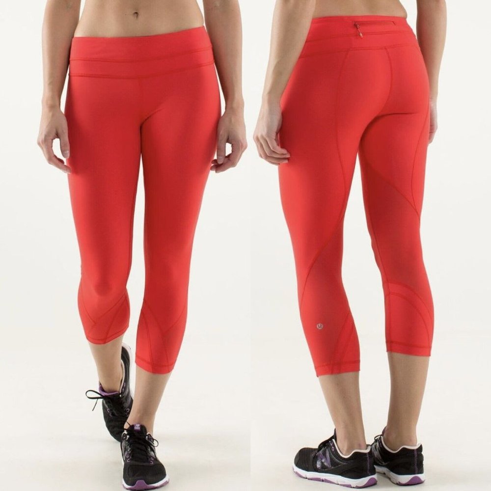lululemon athletica Bright Red Cropped Leggings